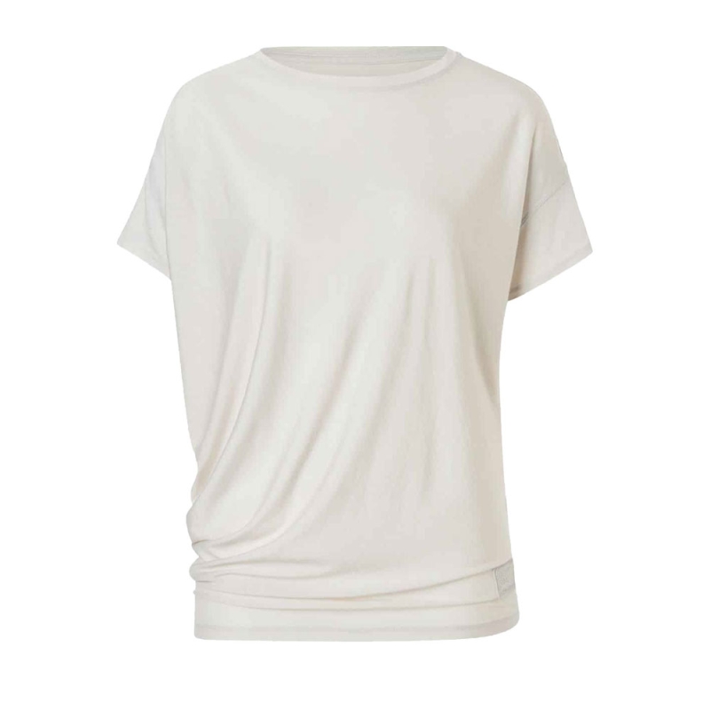 Super Natural Yoga Loose Bio J Tee Women's White Stone Melange