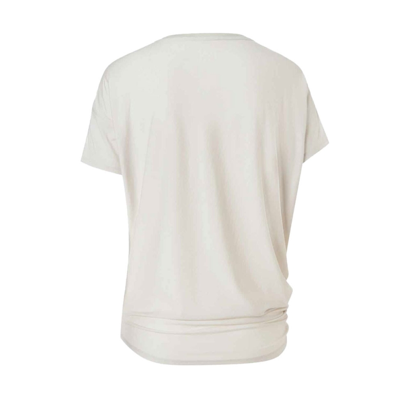 Super Natural Yoga Loose Bio J Tee Women's White Stone Melange