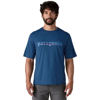 Patagonia Cap Cool Daily Graphic Shirt '73 Text Logo: Clement Blue X-
