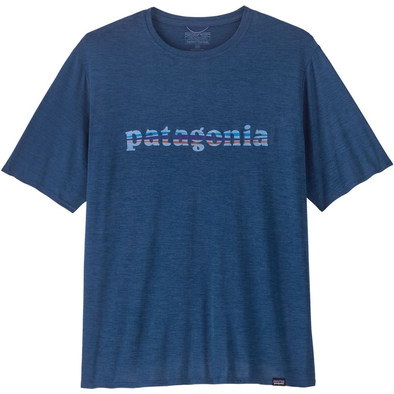 Patagonia Cap Cool Daily Graphic Shirt '73 Text Logo: Clement Blue X-
