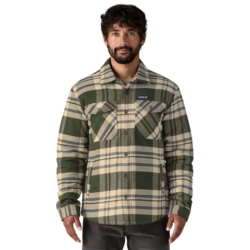 Patagonia LW Insulated Fjord Flannel Shirt Ashore: Old Growth Green