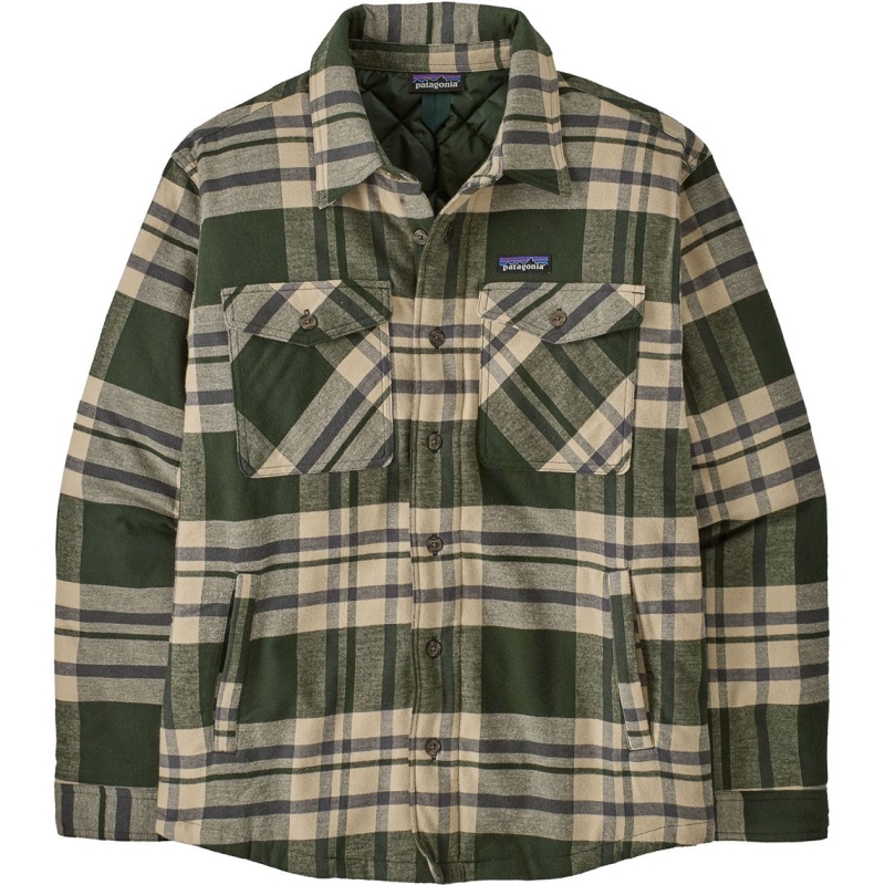 Patagonia LW Insulated Fjord Flannel Shirt Ashore: Old Growth Green