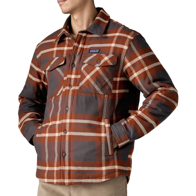 Patagonia LW Insulated Fjord Flannel Shirt Ashore: Ink Black