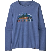 Patagonia L/S Cap Cool Daily Graphic Shirt Women's Fitz Roy Foliage: Current Blue
