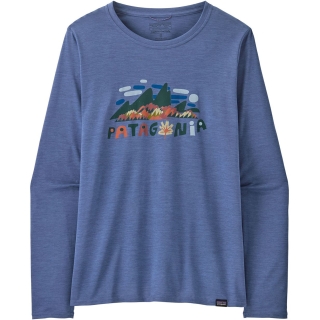 Patagonia L/S Cap Cool Daily Graphic Shirt Women's Fitz Roy Foliage: Current Blue