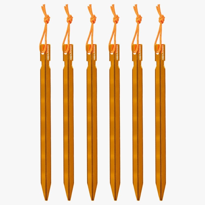 Highlander Arrow Aluminium Pegs 18cm 6-pack Orange