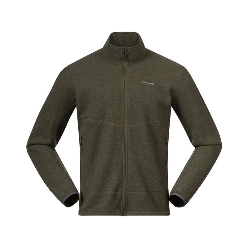 Bergans Rabot Merino Fleece Midlayer Jacket Dark Olive Green