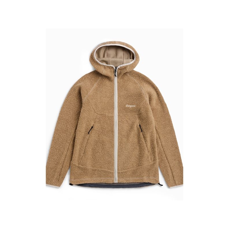 Bergans Vaagaa Merino Terry Midlayer Hoodie Women's Sandstone