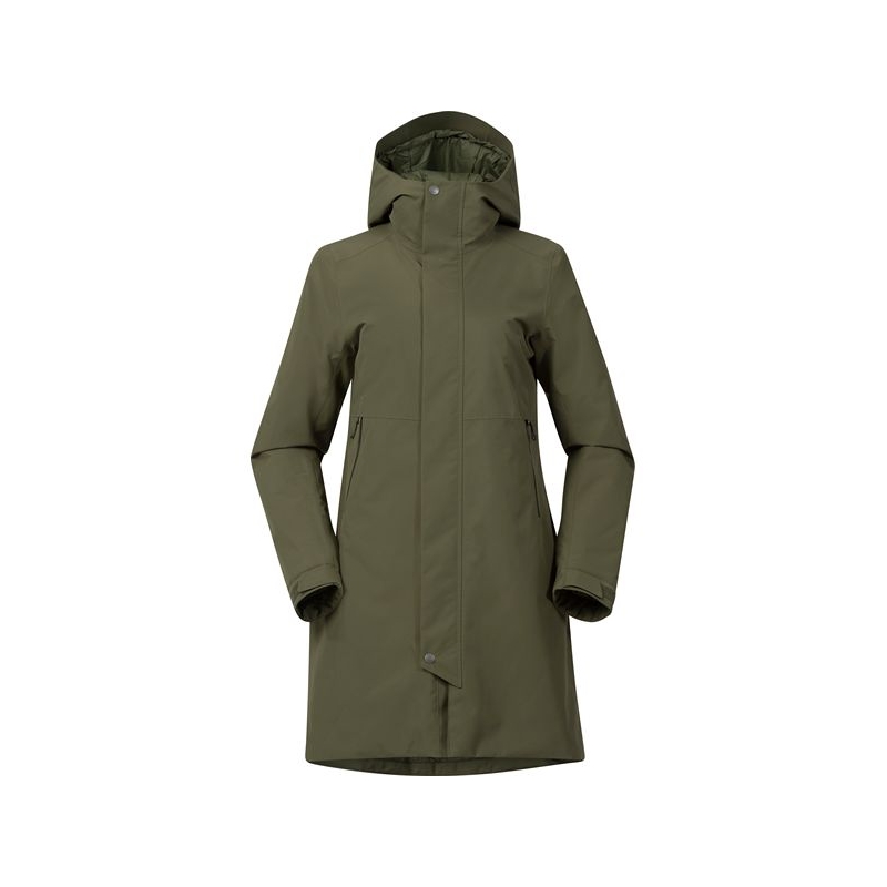 Bergans Urban Insulated Shell Coat Women Dark Green Mud