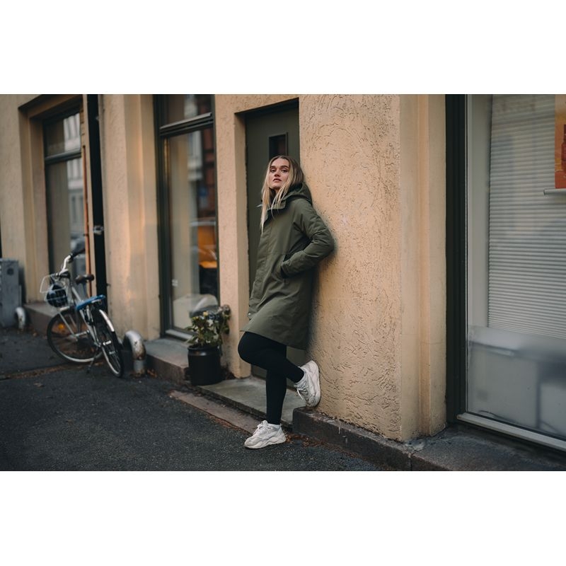Bergans Urban Insulated Shell Coat Women Dark Green Mud