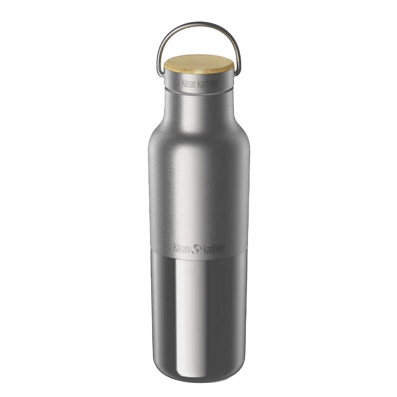 Klean Kanteen Isolatiefles Reflect met bamboedop 473ml Brushed Stainless