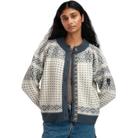 Dale Hannah Fem. Cardigan Offwhite Steel Lightcharcoal