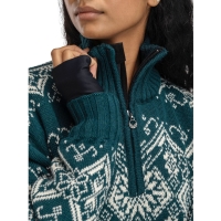 Dale Roset Fem. WP Sweater Pinegreenl Offwhite