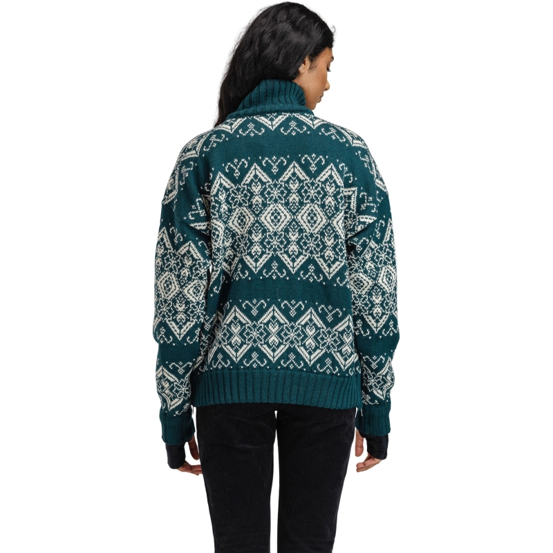 Dale Roset Fem. WP Sweater Pinegreenl Offwhite