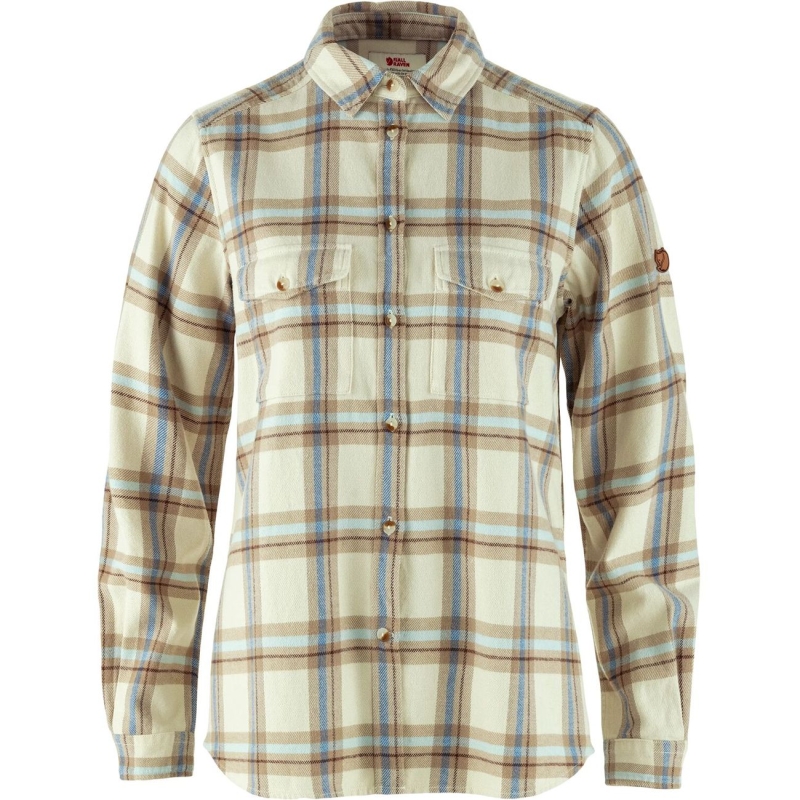 Fjällräven Övik Heavy Flannel Shirt Women's Chalk White-Fossil