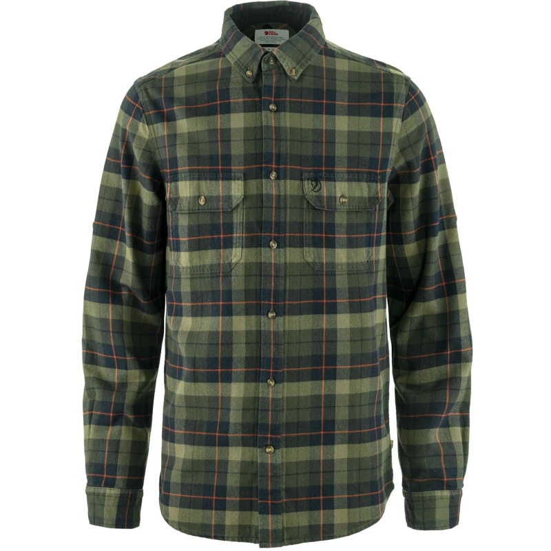 Fjällräven Singi Heavy Flannel Shirt Black-Deep Forest