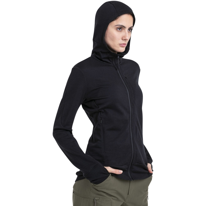 Icebreaker Mer 260 Quantum IV LS Zip Hoodie Women's Black