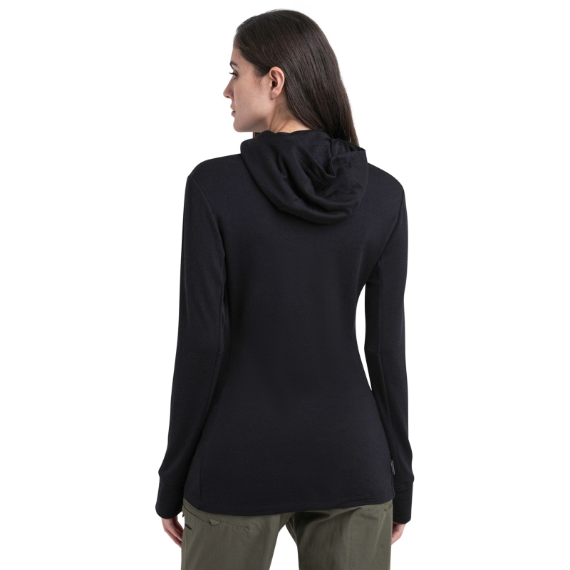 Icebreaker Mer 260 Quantum IV LS Zip Hoodie Women's Black