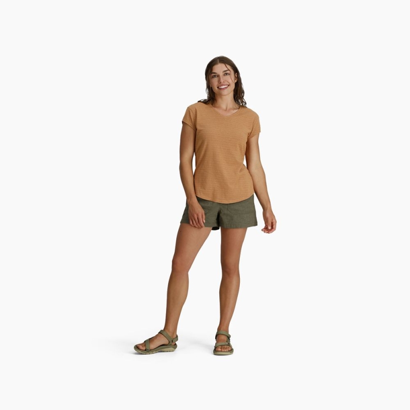 Royal Robbins Vacationer V-Nk S/S Women's Lion Str