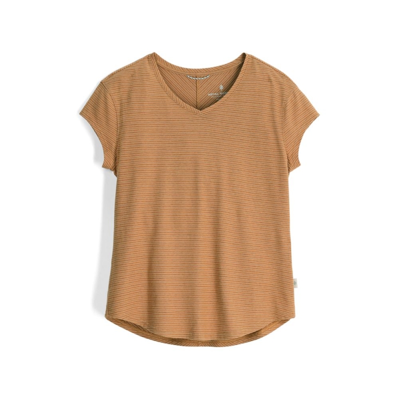Royal Robbins Vacationer V-Nk S/S Women's Lion Str
