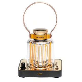 Barebones Block Tower Lantern Brass/Black