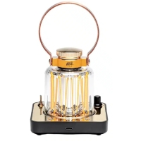 Barebones Block Tower Lantern Brass/Black