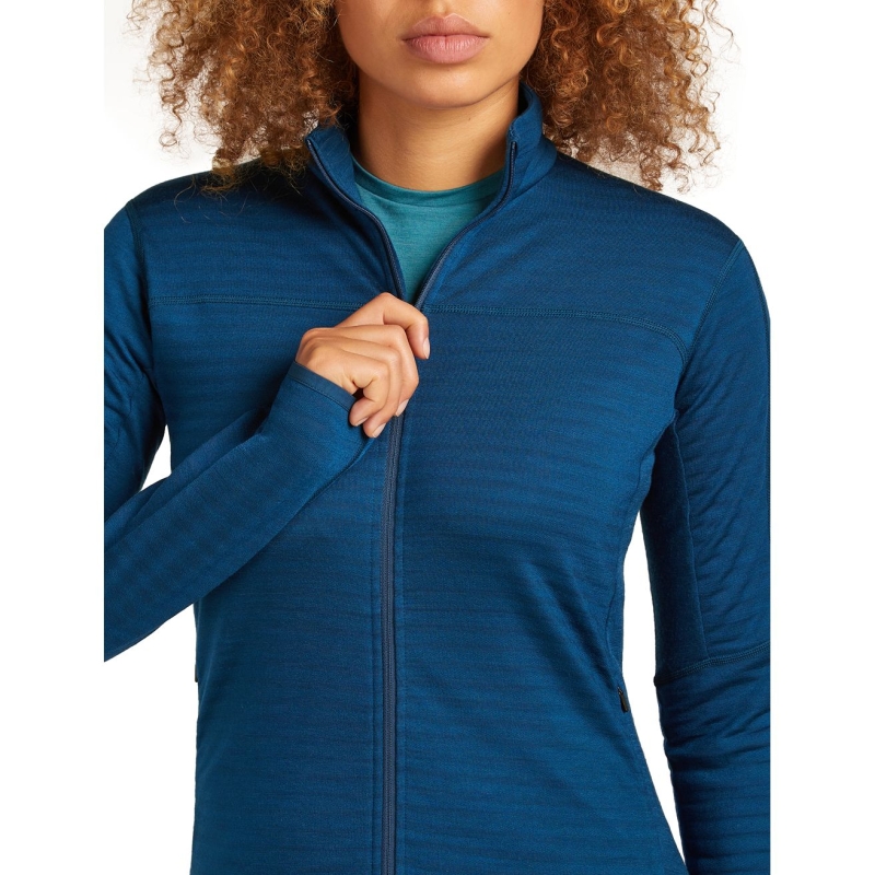Icebreaker Mer  300 RealFleece Desc LS Zip Women's Atlantis