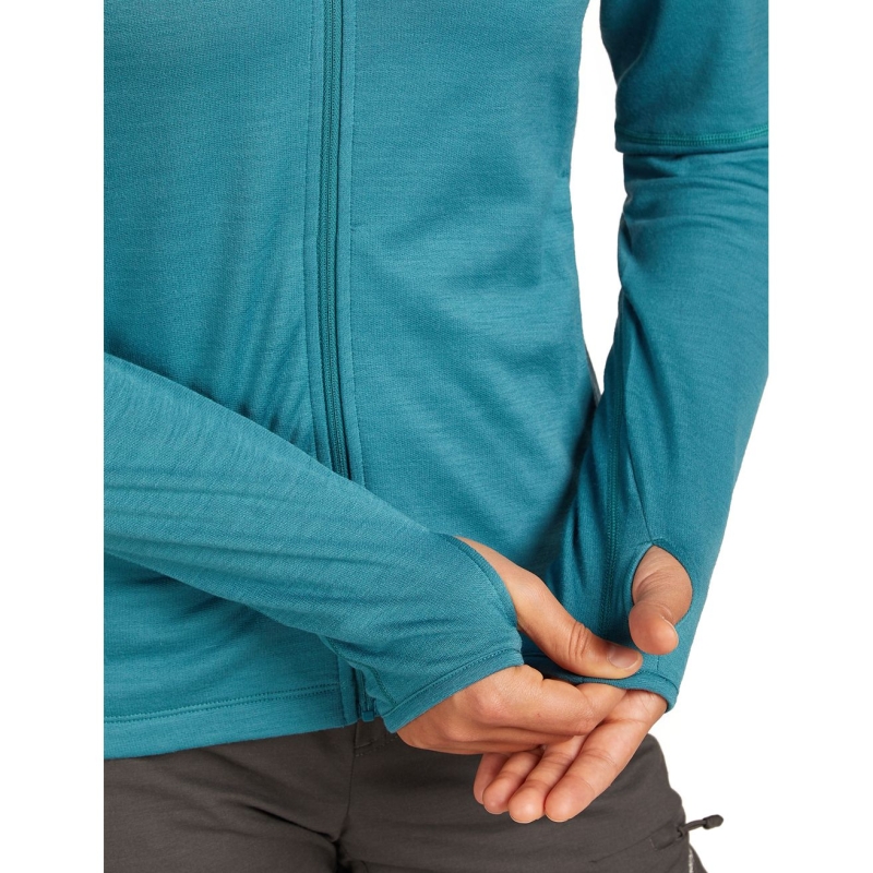 Icebreaker Mer 360 Realfleece Elem LS Z Hood Women's Topaz