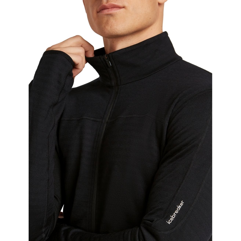 Icebreaker Mer 300 RealFleece Descend LS Zip Black