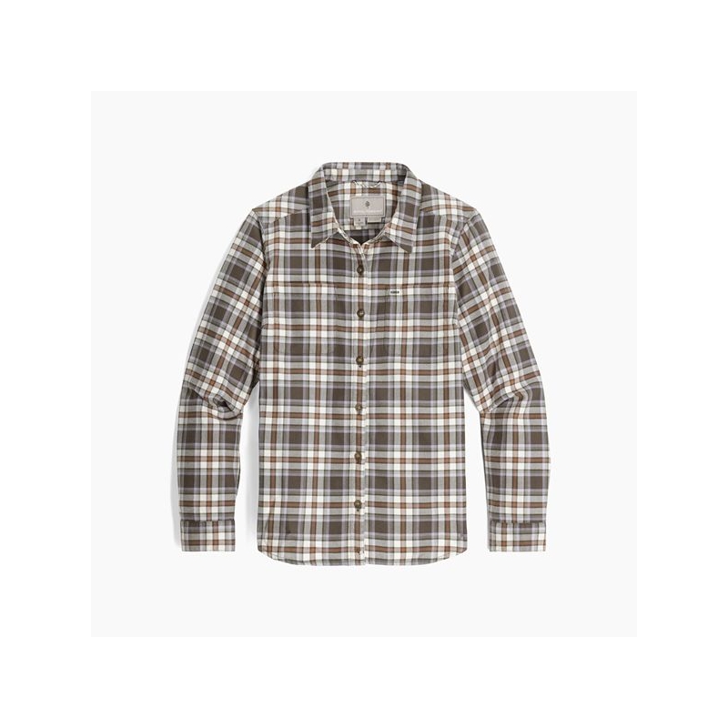 Royal Robbins Lieback Organic Cotton Flannel L/S Women's Everglade Bodega Bay Pld