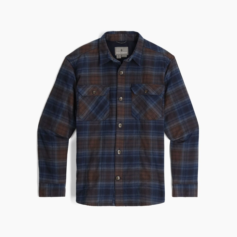 Royal Robbins Snowcap Lined Flannel Long Sleeve Naval Tioga Pld