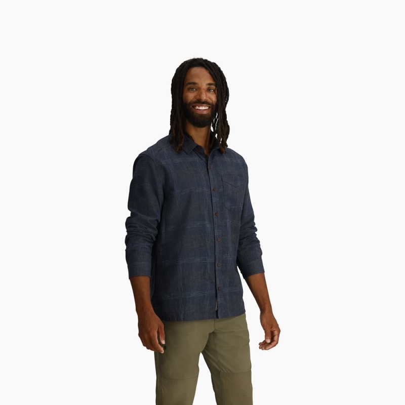 Royal Robbins Hempline Spaced Long Sleeve Collins Blue