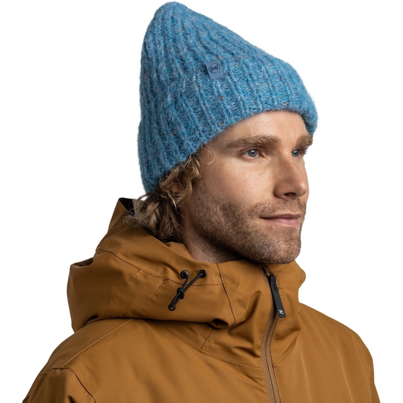 Buff Knitted & Fleece Band Hat EYLA LAKE BLUE                
