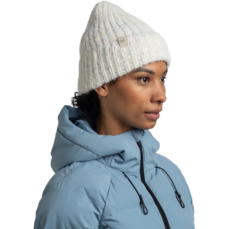 Buff Knitted & Fleece Band Hat EYLA WHITE                    