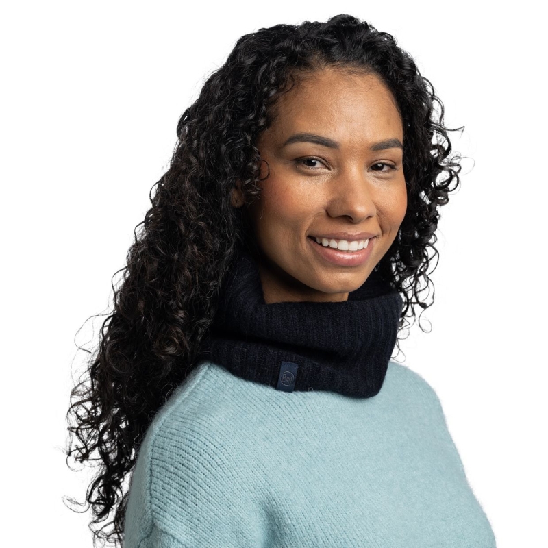 Buff Knitted Neckwarmer NILAH NIGHT BLUE              