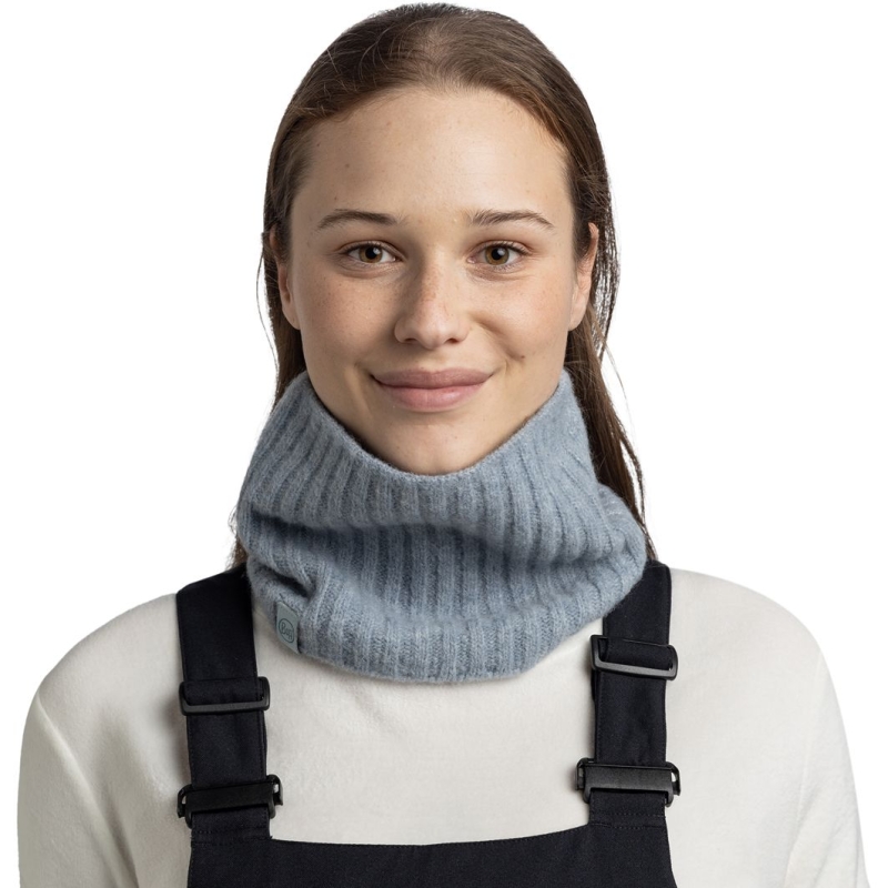 Buff Knitted Neckwarmer NILAH LAKE BLUE               