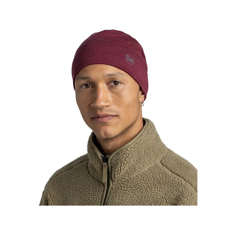 Buff Merino Midweight Beanie MELANGE TIBETAN RED            sjaal en col