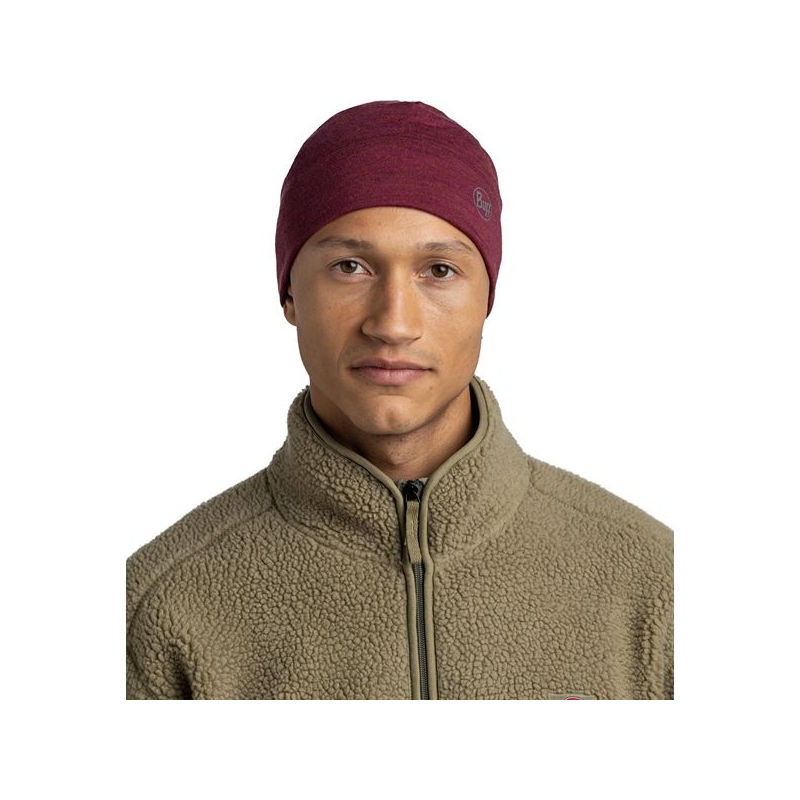 Buff Merino Midweight Beanie MELANGE TIBETAN RED            sjaal en col