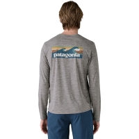 Patagonia M's L/S Cap Cool Daily Graphic Shirt - Waters Boardshort Logo Abalone Blue:
