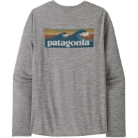 Patagonia M's L/S Cap Cool Daily Graphic Shirt - Waters Boardshort Logo Abalone Blue: