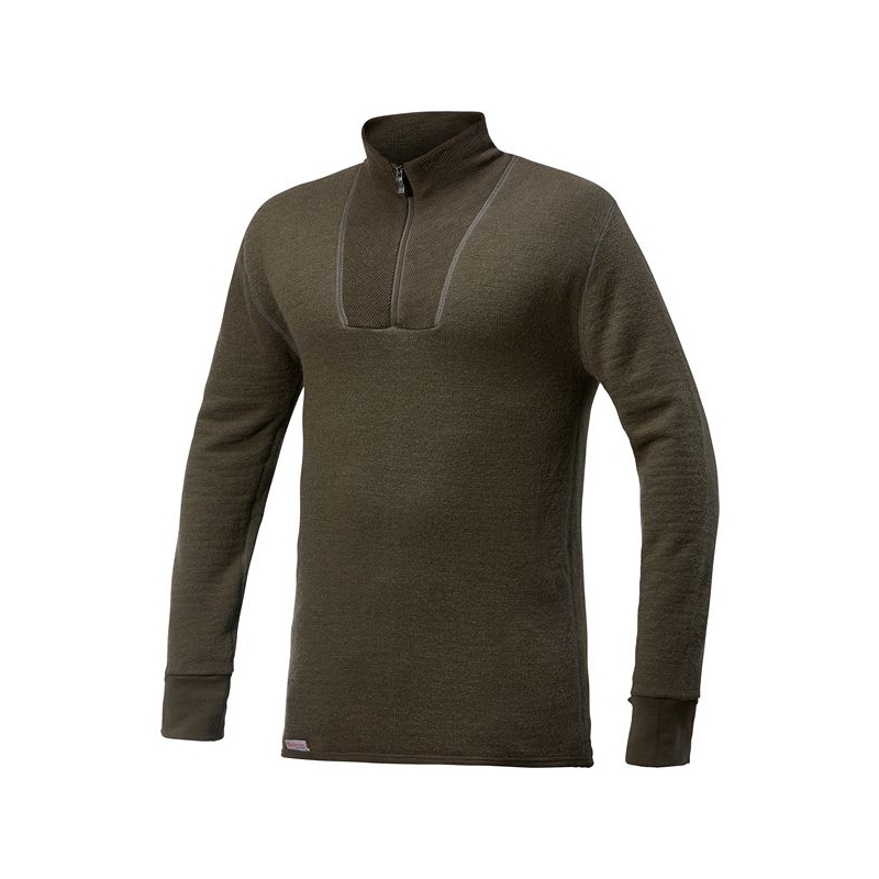 woolpower Zip Turtleneck 400 Pine Green