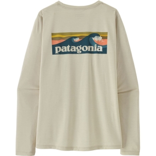 Patagonia L/S Cap Cool Daily Shirt Women's - Boardshort Logo Dyno White