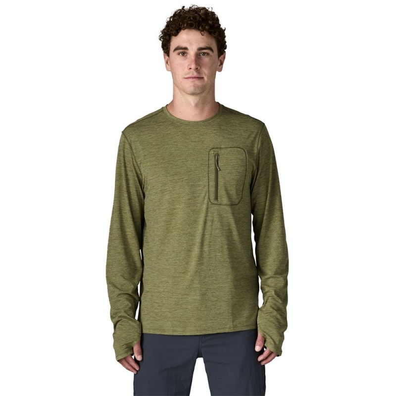 Patagonia L/S Cap Cool Sun Shirt Caper Green - Buckhorn Green X