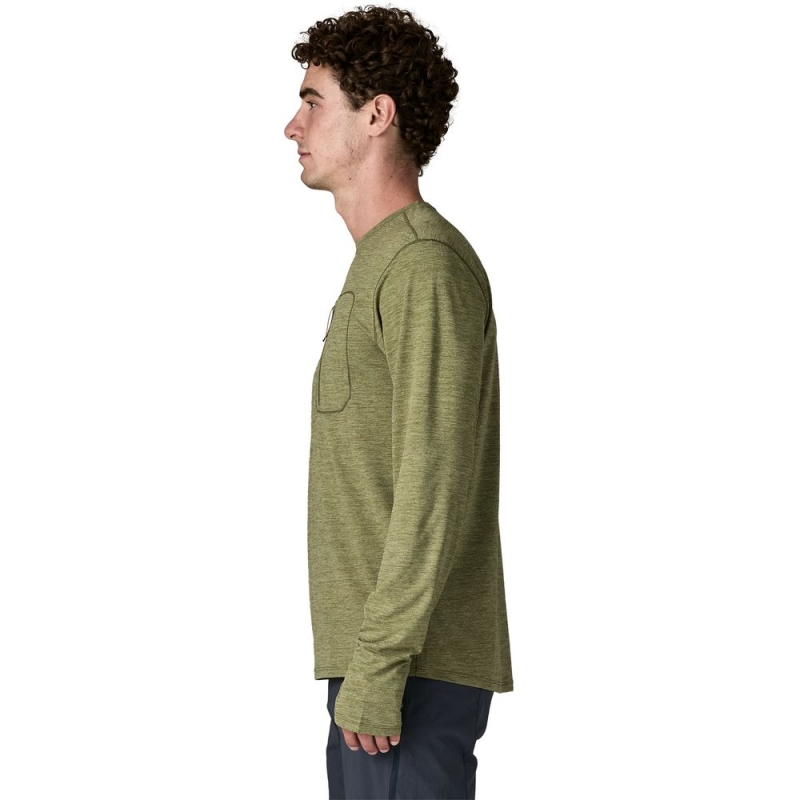 Patagonia L/S Cap Cool Sun Shirt Caper Green - Buckhorn Green X
