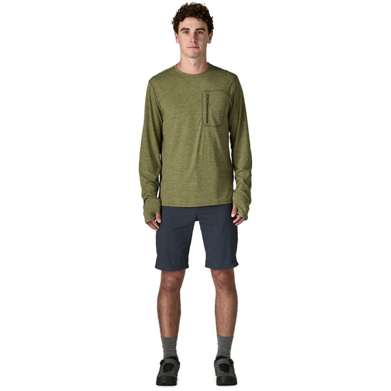 Patagonia L/S Cap Cool Sun Shirt Caper Green - Buckhorn Green X
