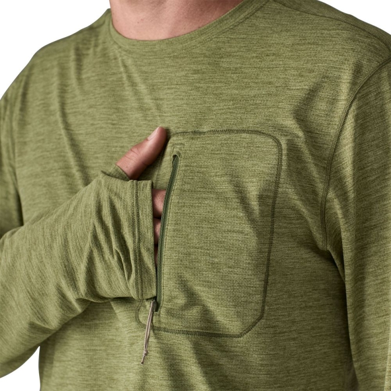 Patagonia L/S Cap Cool Sun Shirt Caper Green - Buckhorn Green X