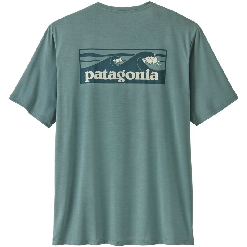 Patagonia Cap Cool Daily Shirt - Boardshort Logo Blue Sage - Light Blue Sage X-
