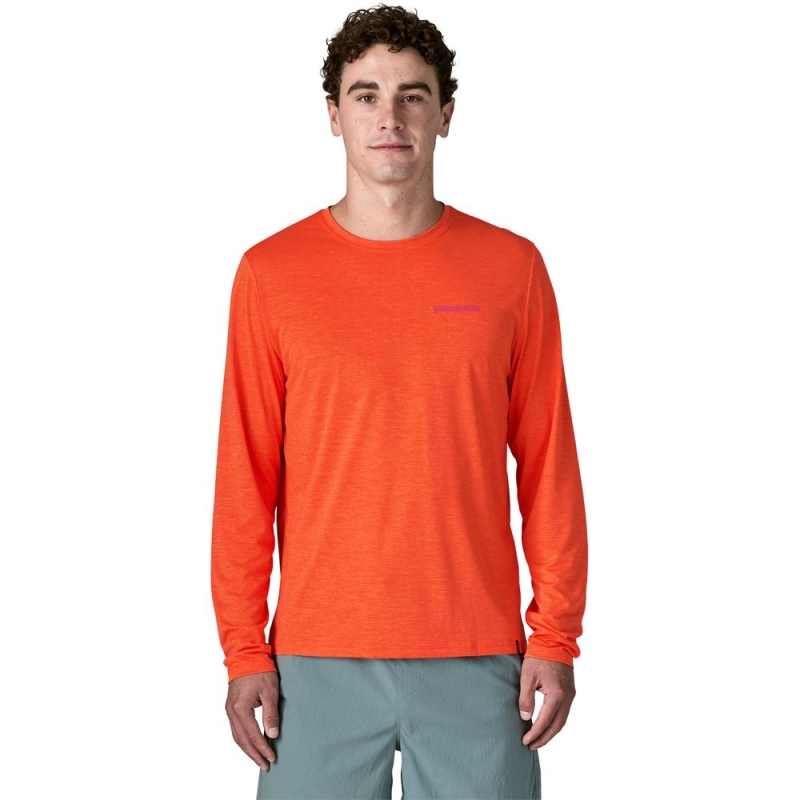 Patagonia L/S Cap Cool Daily Shirt - Boardshort Logo Orange Peel - Light Orange Pee