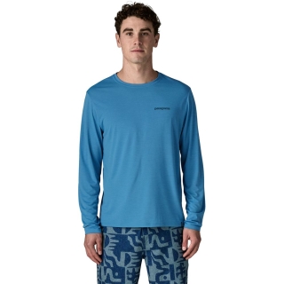Patagonia L/S Cap Cool Daily Shirt - Boardshort Logo Shore Blue - Light Shore Blue