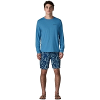 Patagonia L/S Cap Cool Daily Shirt - Boardshort Logo Shore Blue - Light Shore Blue